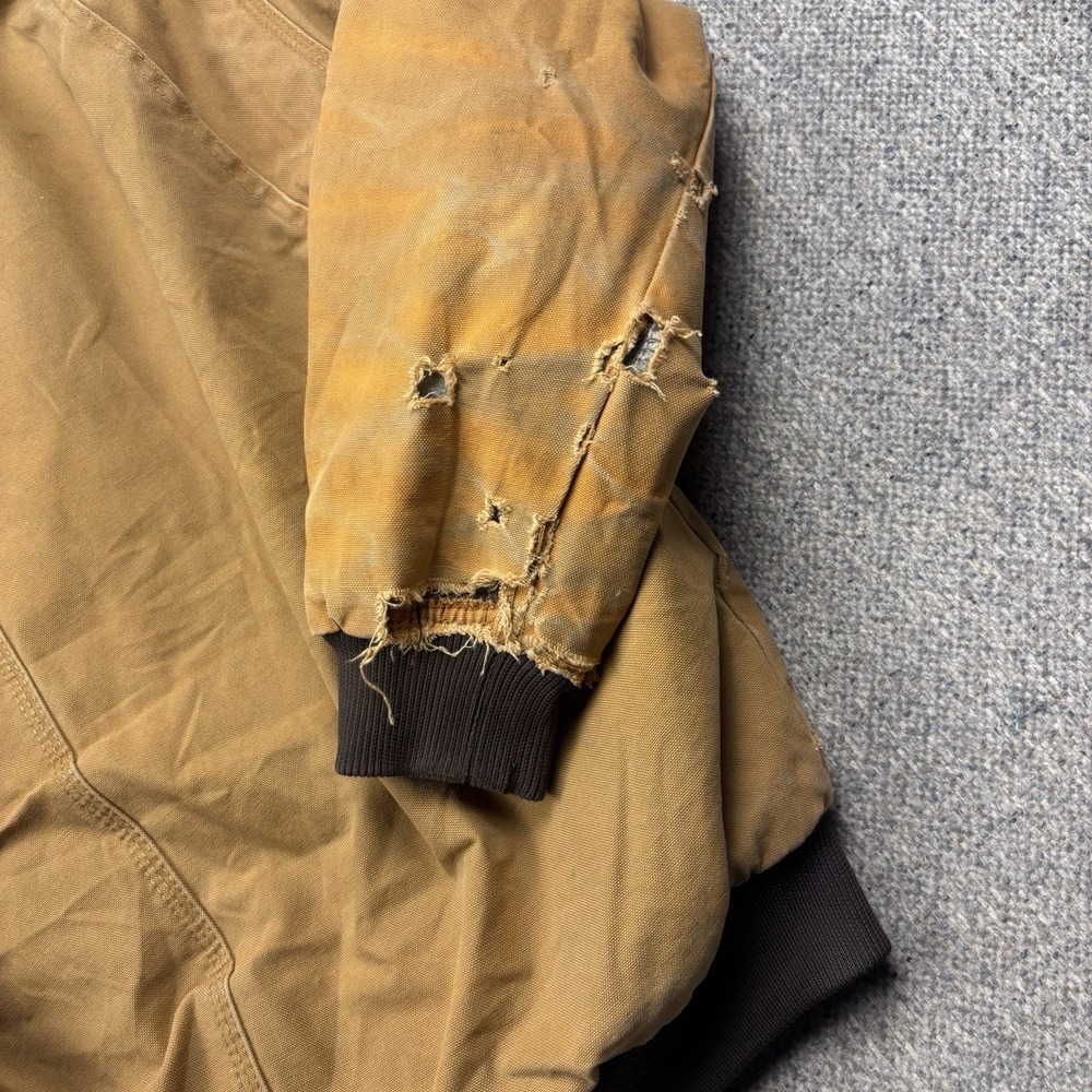 Berne Workwear Hooded Jacket Mens L Brown Duck Canvas Quilted Lined Work Coat - Picture 11 of 11
